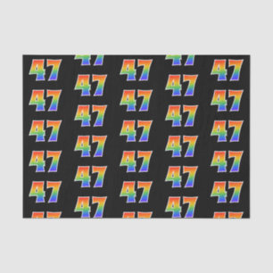 Fun Rainbow Spectrum Pattern "47" Event Number Tissue Paper