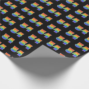 Fun Rainbow Spectrum Pattern "54" Event Number Wrapping Paper