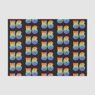 Fun Rainbow Spectrum Pattern "56" Event Number Tissue Paper