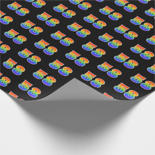 Fun Rainbow Spectrum Pattern "58" Event Number Wrapping Paper