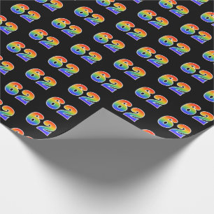 Fun Rainbow Spectrum Pattern "62" Event Number Wrapping Paper