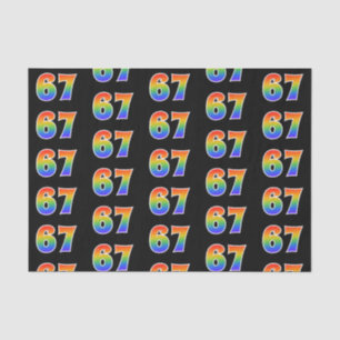 Fun Rainbow Spectrum Pattern "67" Event Number Tissue Paper