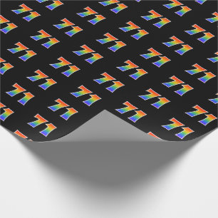 Fun Rainbow Spectrum Pattern "71" Event Number Wrapping Paper