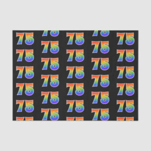 Fun Rainbow Spectrum Pattern "75" Event Number Tissue Paper