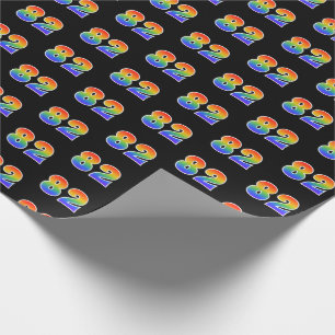 Fun Rainbow Spectrum Pattern "82" Event Number Wrapping Paper
