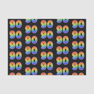 Fun Rainbow Spectrum Pattern "90" Event Number Tissue Paper