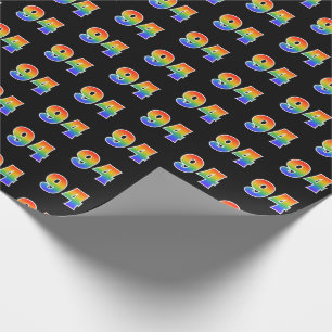Fun Rainbow Spectrum Pattern "94" Event Number Wrapping Paper