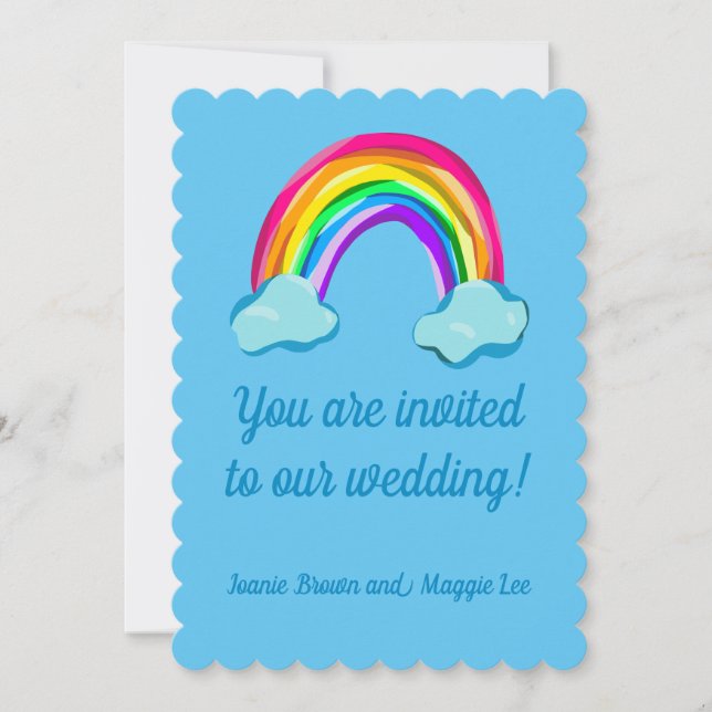 Fun Rainbow Wedding Invitation (Front)