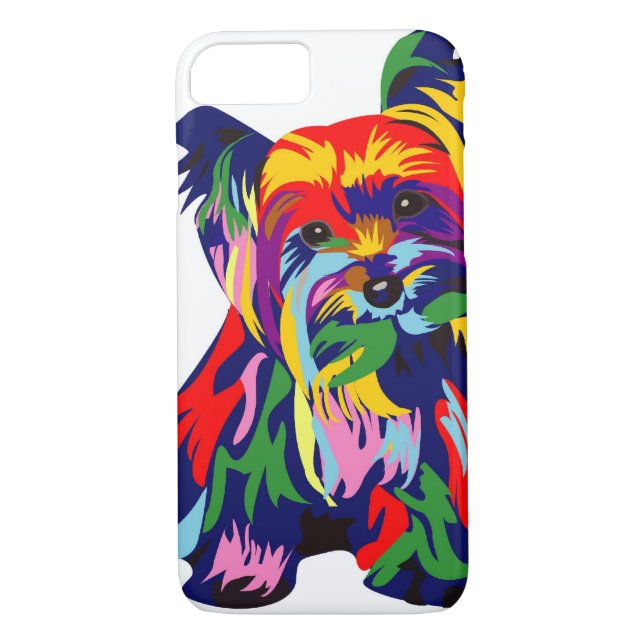 Fun Rainbow Yorkie Case-Mate iPhone Case (Back)