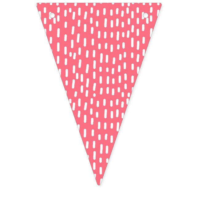 Fun Raspberry Pink Abstract Pattern Kids Birthday Bunting (First Flag)