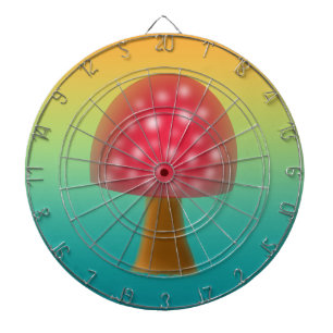 Fun Red and White Mushroom Art Dartboard