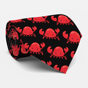 Fun Red black beach crab tie