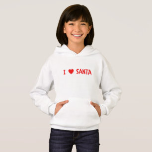 Fun Red Christmas I Love Santa Heart Girl