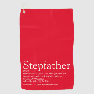 Fun Red Cool World's Best Stepfather Stepdad Golf Towel