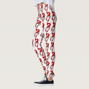 Fun Red Crawfish Design Leggings