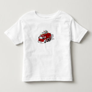 Fun Red Fire Truck Engine & Fireman Toddler T-Shirt