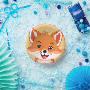 Fun red Fox Face safari Wild jungle Birthday Party Paper Plate