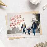 Fun Red Glitter Merry Christmas Photo Holiday Card<br><div class="desc">Fun Red Glitter Merry Christmas Photo Holiday Card</div>
