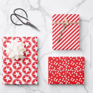 Fun Red Patterns Wrapping Paper Sheet