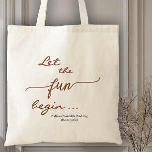 Fun Red Script Simple Wedding Tote Bag