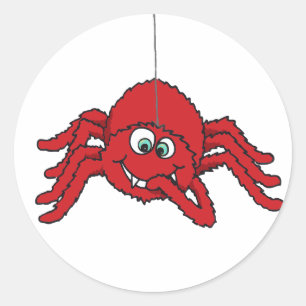 Fun red spider kids sticker