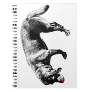 Fun Red Tongue Labrador Sniffing Ink Art Notebook