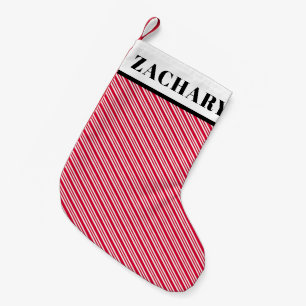 Fun Red White Candy Cane Stripe Pattern Small Christmas Stocking