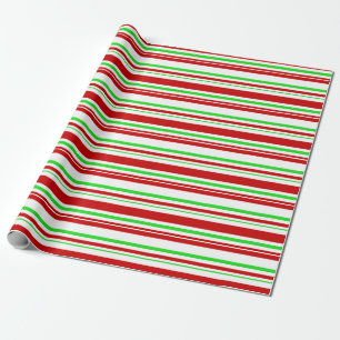 Fun Red, White, Green Coloured Christmas-Inspired Wrapping Paper