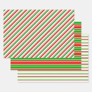 Fun Red, White, Green Coloured Christmas-Inspired Wrapping Paper Sheet