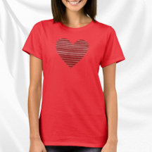 Fun Red & White Striped Heart