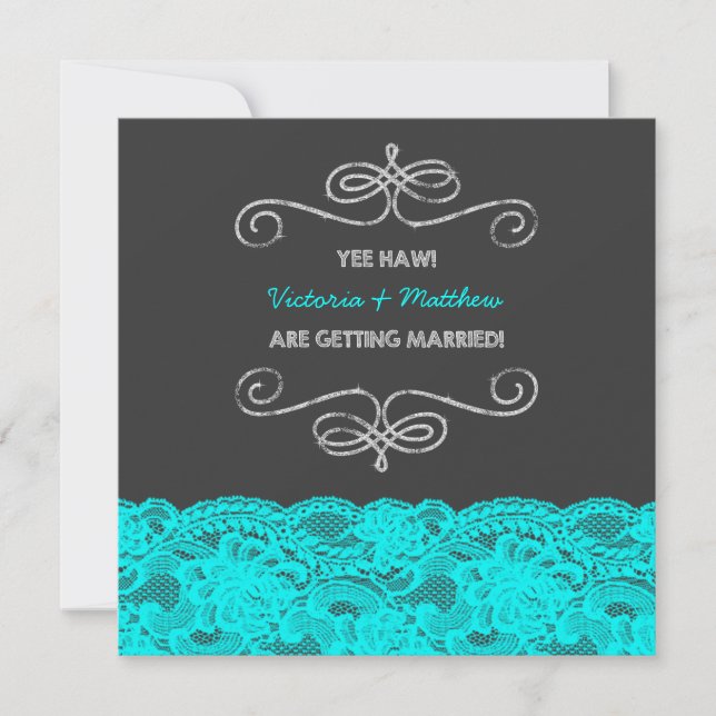 Fun Redneck Vintage Chalkboard Wedding Invitation (Front)