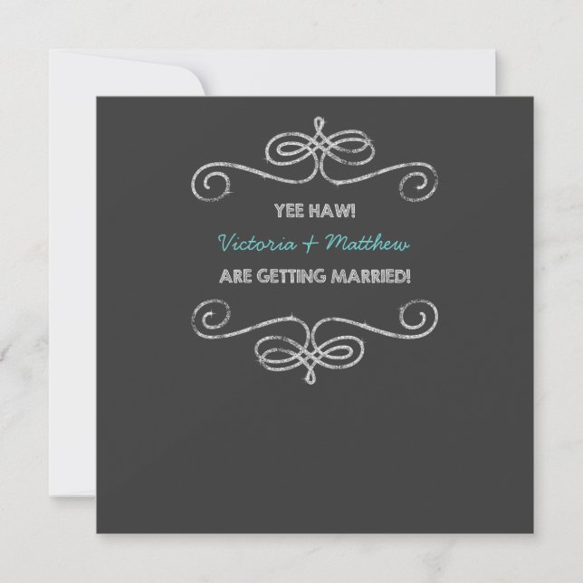 Fun Redneck Vintage Chalkboard Wedding Invitation (Front)