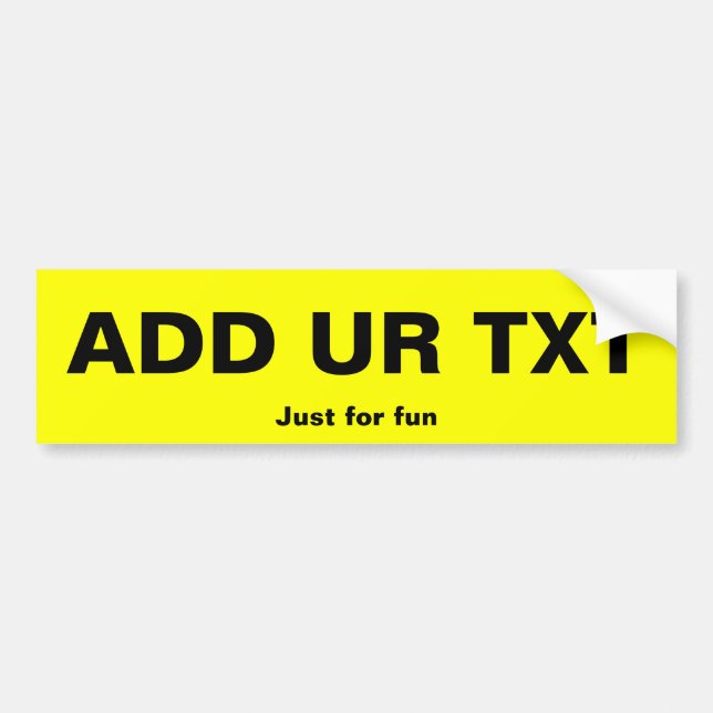 Fun Registration Plate bumper sticker (Front)