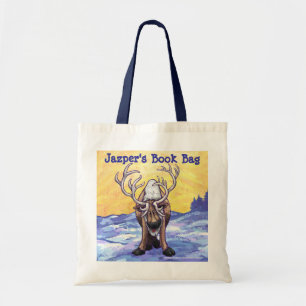 Fun Reindeer Personalised Book Bag
