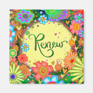 Fun Renew Pretty Floral Modern Inspirivity Magnet