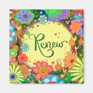 Fun Renew Pretty Floral Modern Inspirivity Magnet