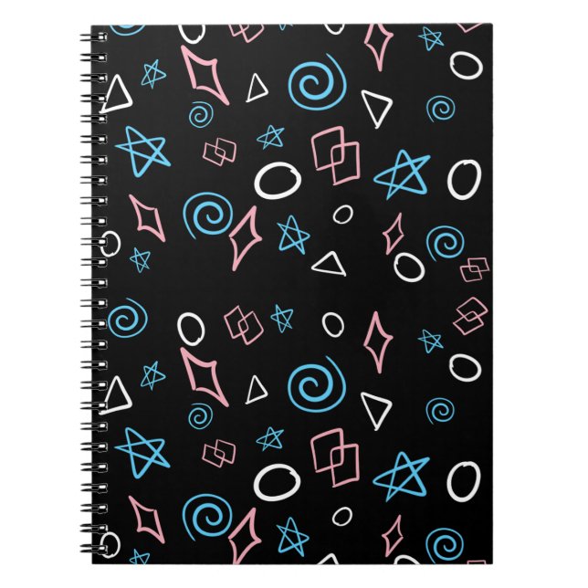 Fun repeating pattern in the trans flag colours! notebook (Front)