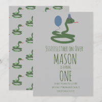 Fun Reptile Snake Zoo Wild Birthday Party Grey