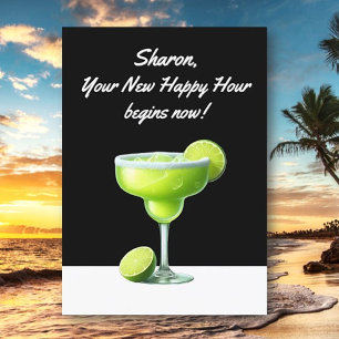 Fun Retiree Happy Hour Personalised Greeting Card