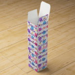 Fun Retirement Goodbye Tension Quote Colourful Wine Box<br><div class="desc">A funny colourful retirement wine box with a fun retirement quote " Goodbye tension, hello pension" in purple with a pink blue and yellow polka dot background . A lovely humourous box for those retirement bottles of fizz for family, friends and work colleagues .Can be customised by changing the quote...</div>