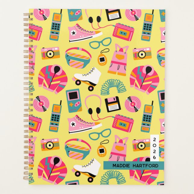 Fun retro 90s nostalgia – drawings Y2K revival Planner (Front)