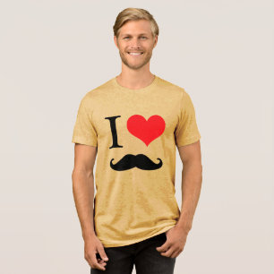 Fun, Retro and Full of Charm - I Love Moustache Tri-Blend Shirt