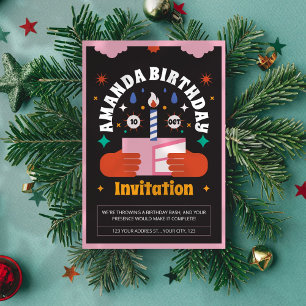 Fun Retro Bold Birthday Invitation