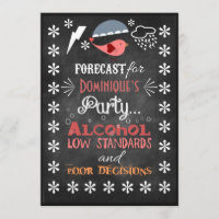 Fun Retro Chalkboard Pub Sign Birthday Invites