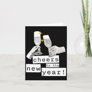Fun Retro Cheers To The New Year Vintage Party Cel Card