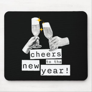 Fun Retro Cheers To The New Year Vintage Party Cel Mouse Pad