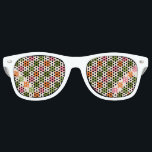 Fun Retro Chequerboard | Kids Birthday Favour Sunglasses<br><div class="desc">These fun party sunglasses are designed with a retro chequerboard design in pink,  orange,  olive toned greens,  and cream. Simple and cute - perfect for a birthday party or other special occasion! Great for the party itself or for send-home favours! *Pattern by Tracey Khalei / Orabella Prints.</div>