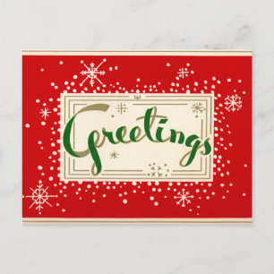 Fun Retro Christmas Greetings Postcard