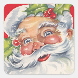 Fun Retro Christmas Santa Claus Stickers