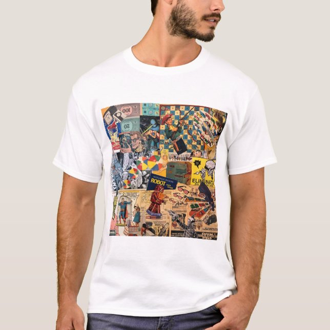 Fun retro collage t shirt (Front)